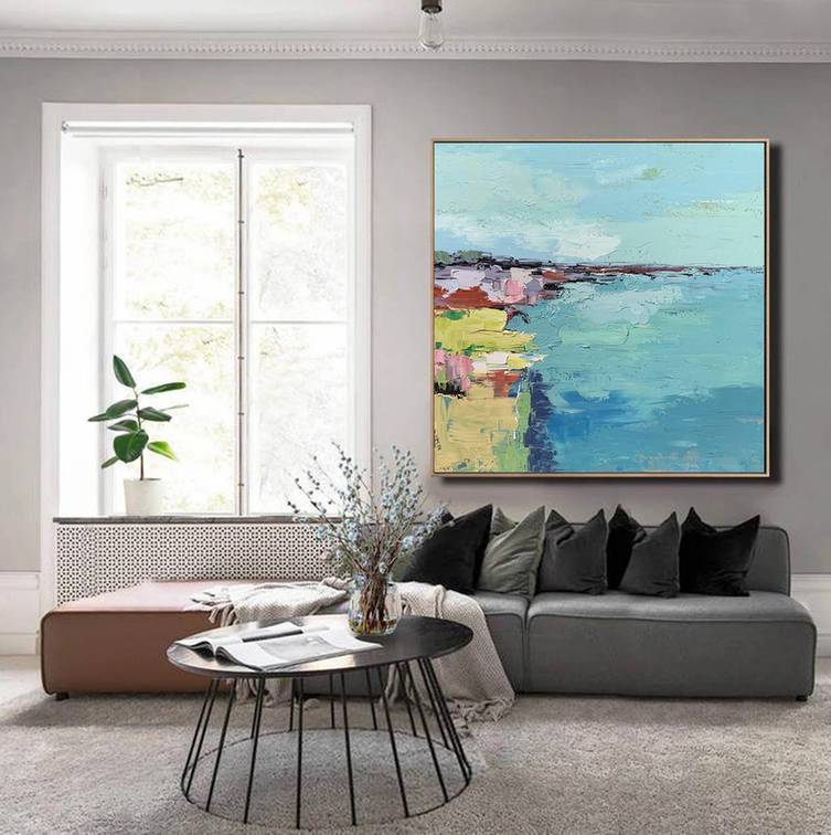 Scenic Blue Abstract Canvas Artwork BA2KT wall art
